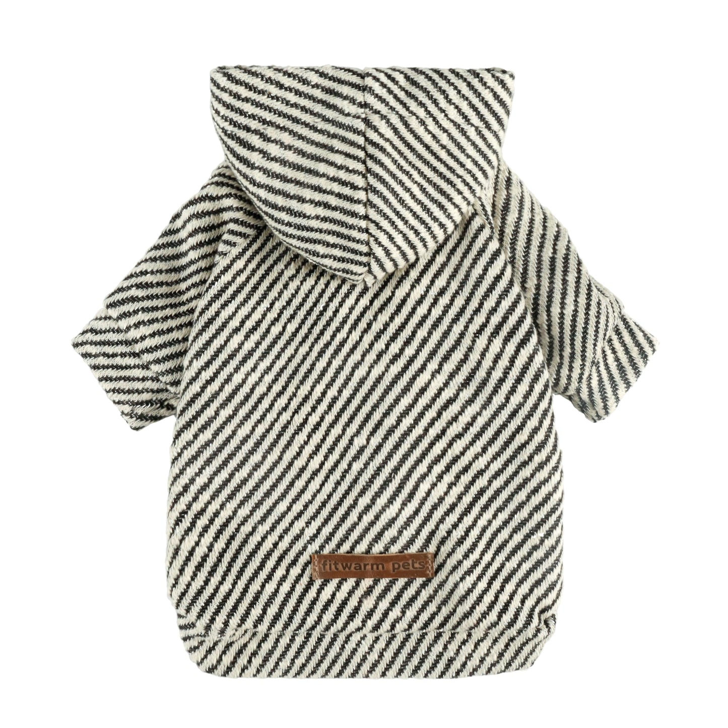 Fitwarm Sliver Striped Dog Hoodie Doggy Winter Clothes for Small Dogs Boy Girl Dog Sweatshirt with Hood Lightweight Pet Hoodie Silver Black XS