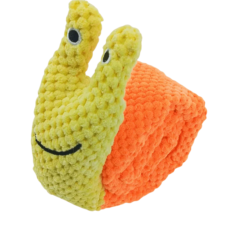 Interactive Snail Dog Puzzle Feeder | Hide Treats and Squeak Toy