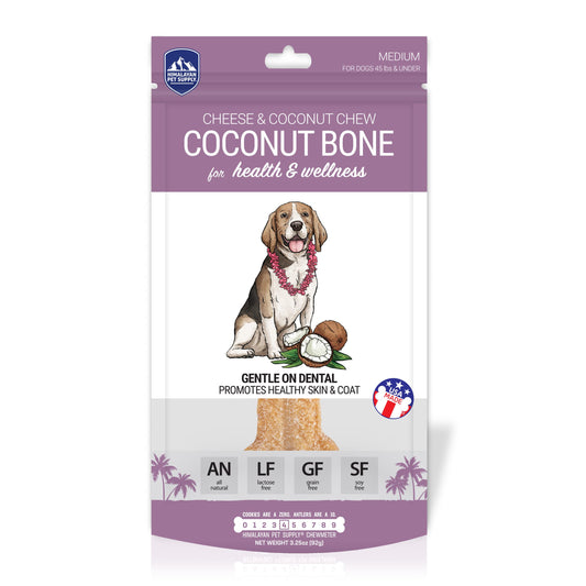 Coconut and Himalayan Cheese Dog Chew | Long Lasting Stain Free Protein Rich Low Odor | 100% Natural Healthy & Safe | No Lactose Gluten Or Grains | Coconut Bone | for Dogs 45 Lbs & Smaller