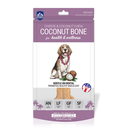 Coconut and Himalayan Cheese Dog Chew | Long Lasting Stain Free Protein Rich Low Odor | 100% Natural Healthy & Safe | No Lactose Gluten Or Grains | Coconut Bone | for Dogs 45 Lbs & Smaller