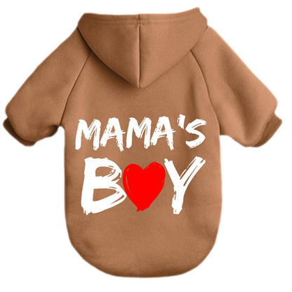 Cayxatiu Cat Hoodies for Cats Pet Puppy Clothes Dog Hoodie MamaBoy Printed Hooded Sweatshirt for Small Medium Size Dogs(KhakiM)