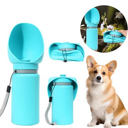 Portable Folding Pet Water Bottle – Leak-Proof Silicone Travel Dispenser for Dogs & Cats, 550ml