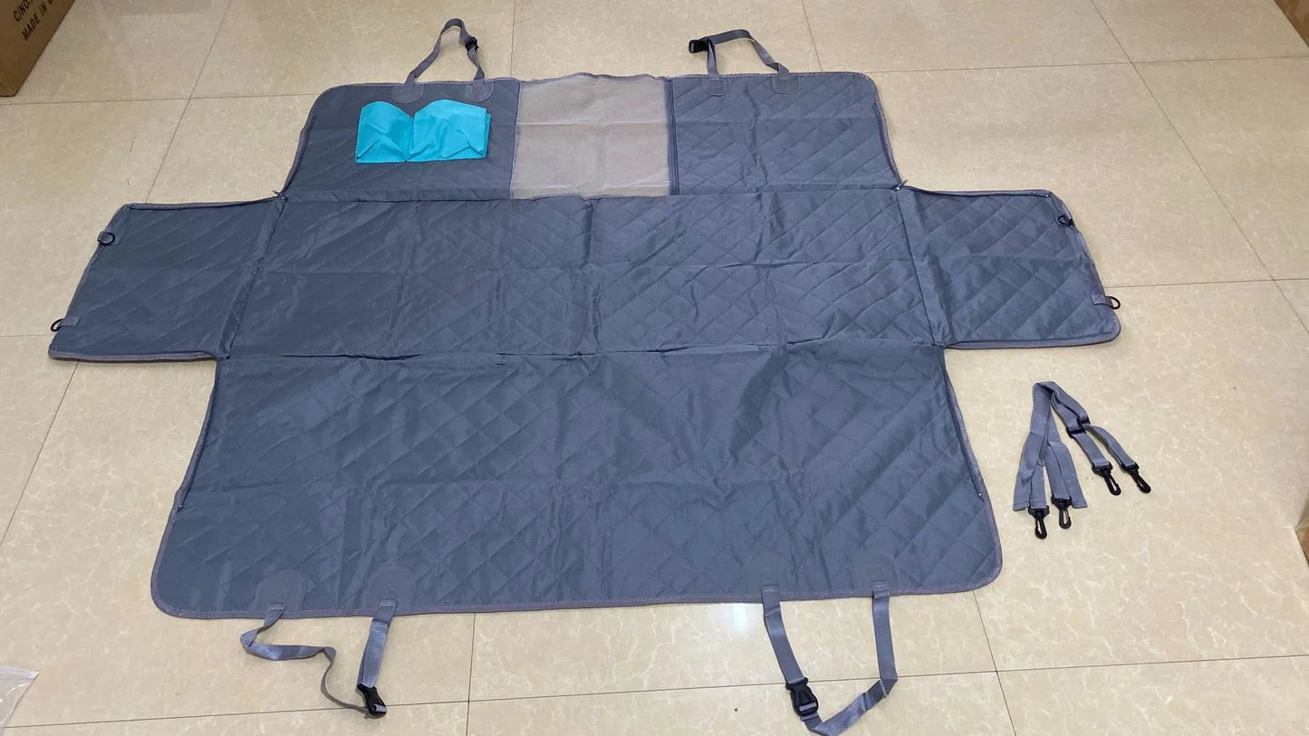 Grey Waterproof Quilted Dog Car Mat