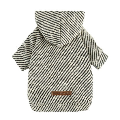 Fitwarm Sliver Striped Dog Hoodie Doggy Winter Clothes for Small Dogs Boy Girl Dog Sweatshirt with Hood Lightweight Pet Hoodie Silver Black XS