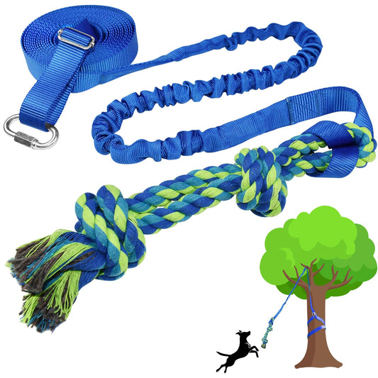 SYOOY Tether Tug Outdoor Dog ToyDog Bungee Tug Toy Hanging from Tree with Lure Rope for Small Medium Large Aggressive Chewers to Interactive Exercise Play Tug of War Tree Tugger Chew Rope Toy