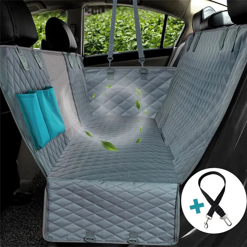 Grey Waterproof Quilted Dog Car Mat