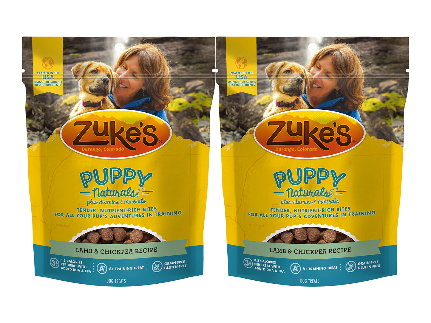Zukes Puppy Naturals Dog Treats Lamb & Chickpea 5 Ounce (Pack of 2)