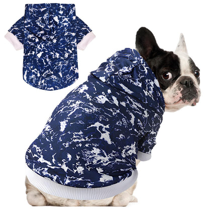 BAEJMJK Dog Tie Dye Hoodie for Medium Large Dogs Soft Dog Sweater Hoodie Pet Clothes Sweatshirt Dog Hooded Outfits (Dark BlueXX-Large)