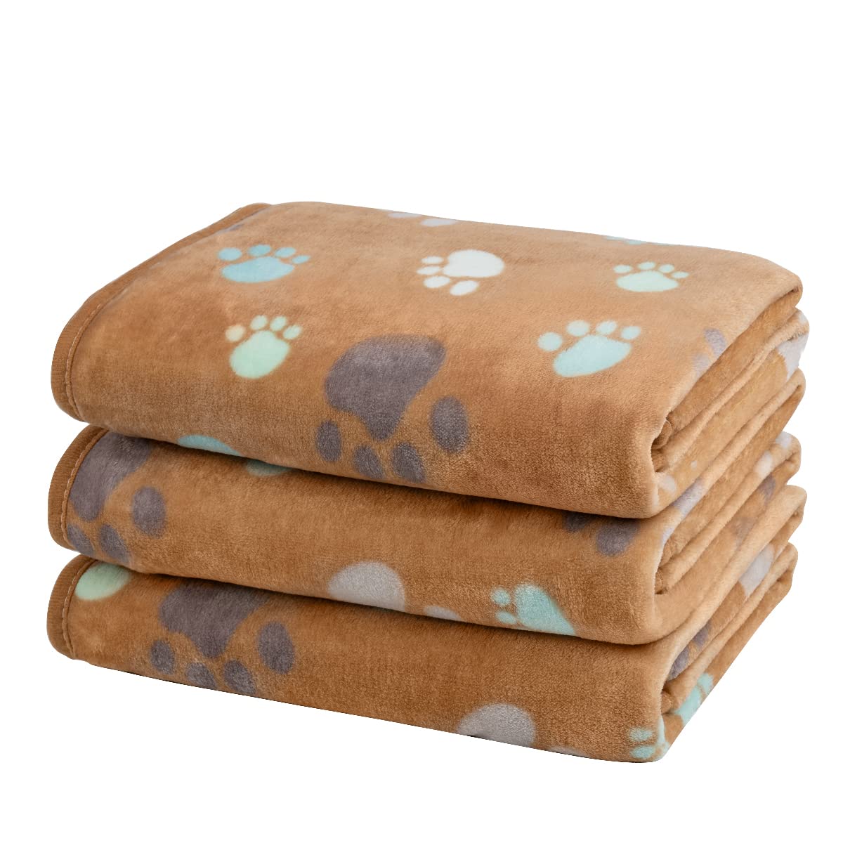 Dono 1 Pack 3 Dog Blankets for Small Dogs Soft Fluffy Paw Print Pattern Fleece Pet Blanket Warm Sleep Mat Puppy Kitten Blanket Doggy Mat for Dog Cat Kitten Doggy