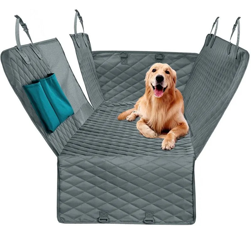 Grey Waterproof Quilted Dog Car Mat