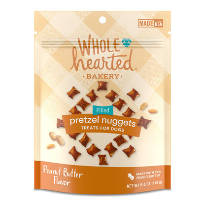 WholeHearted Peanut Butter Flavor Pretzel Nuggets Treats for Dogs 6 oz.