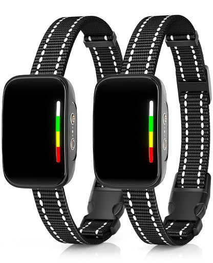 2 Pack Rechargeable Dog Bark Collar for Large Medium Small Dogs Training Collar for Dogs with 4 Adjustable Sensitivity Dog Barking Control Devices Dog Shock Collar with Beep Vibration