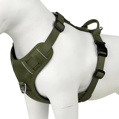 Plutus Pet No Pull Dog Harness Reflective Adjustable Dog Vest Harness with Handle Escape Proof Soft Padded for Small Medium Large Dogs (Ranger Green S)