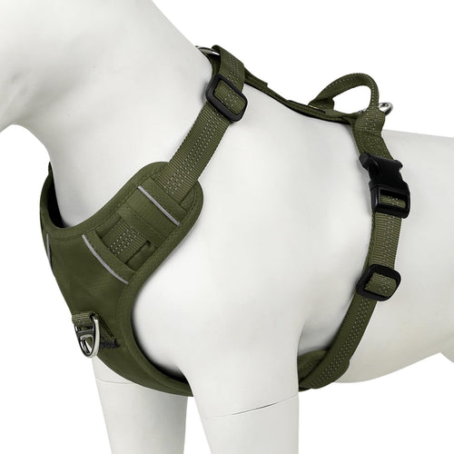 Plutus Pet No Pull Dog Harness Reflective Adjustable Dog Vest Harness with Handle Escape Proof Soft Padded for Small Medium Large Dogs (Ranger Green S)