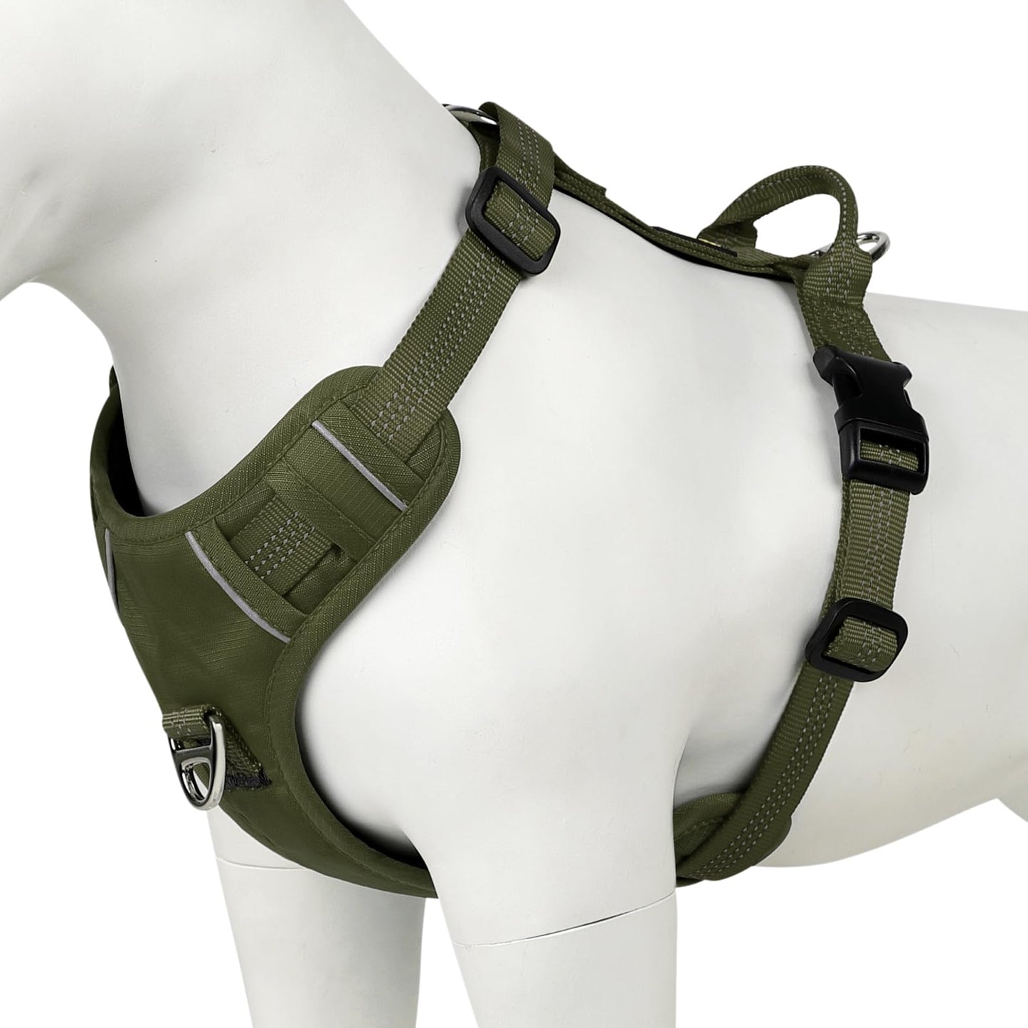 Plutus Pet No Pull Dog Harness Reflective Adjustable Dog Vest Harness with Handle Escape Proof Soft Padded for Small Medium Large Dogs (Ranger Green S)