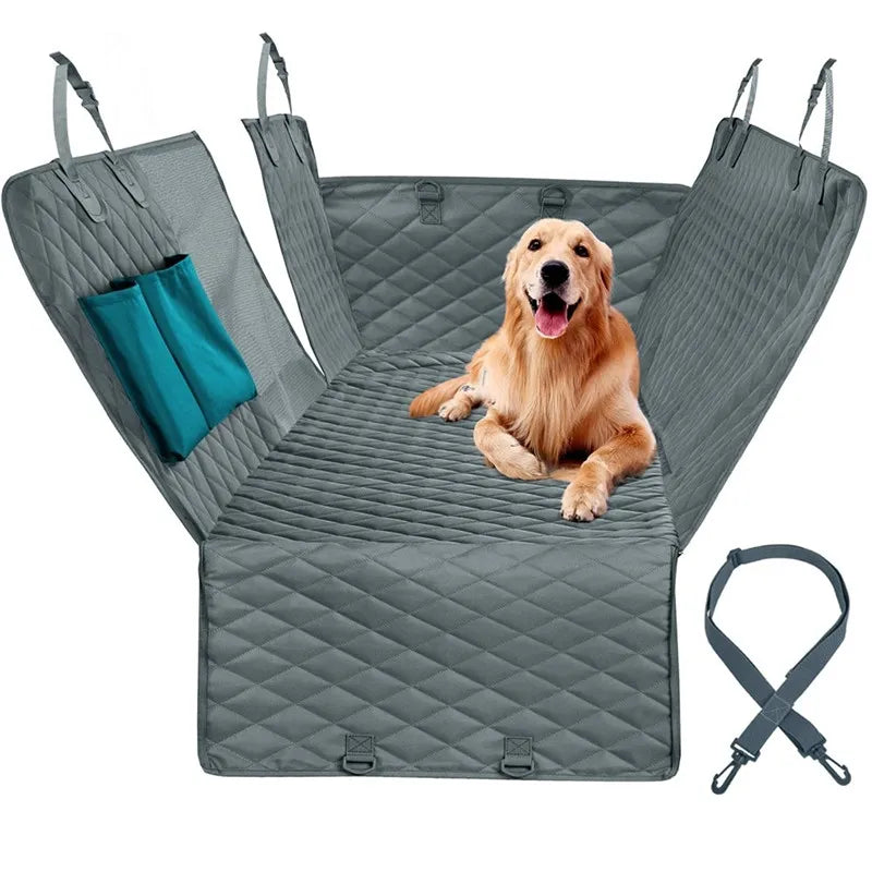 Grey Waterproof Quilted Dog Car Mat