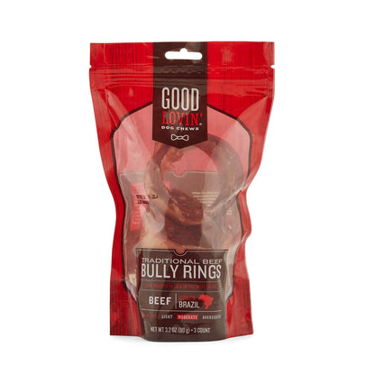 Good Lovin Traditional Beef Bully Ring Dog Chews 3.2 oz. Count of 3