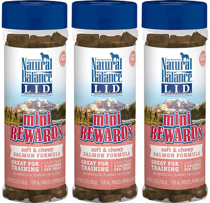 Natural Balance Limited Ingredient Diets Mini Rewards Soft and Chewy Dog Treats (Salmon 3 Pack / 5.3-Ounces Each)
