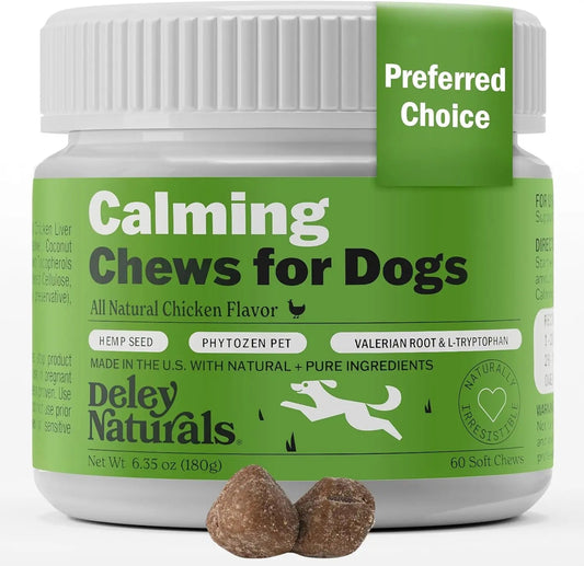 Calming Chews for Dogs, Vet-Reviewed Anxiety Support Treats, Hemp-Free