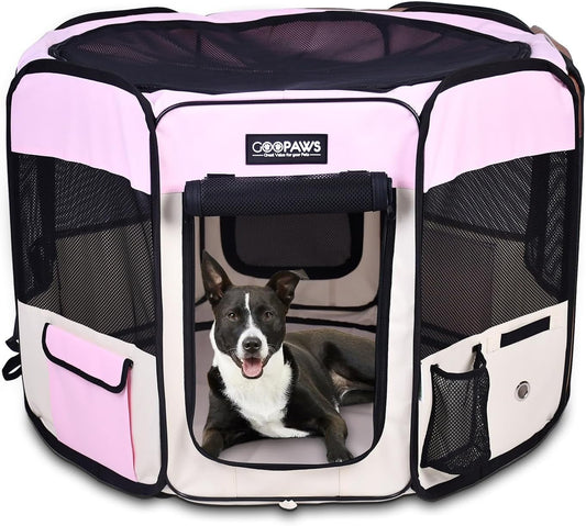 Pop Up Dog Playpen Portable Foldable Pet Exercise Pen Indoor Outdoor Puppy Travel