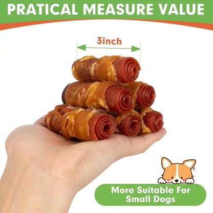 Rawhide Free Dog Treats 3 Inch Chicken Duck Beef Rolls 16 Count 21oz