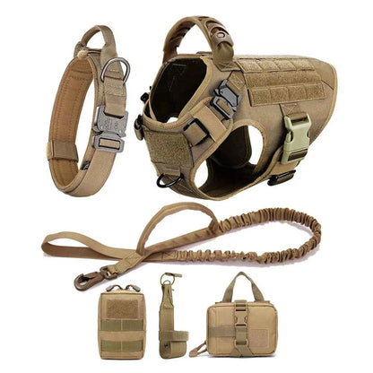 Heavy Duty No Pull Dog Harness and Leash Set – Tactical Training Vest for Medium to Large Dogs