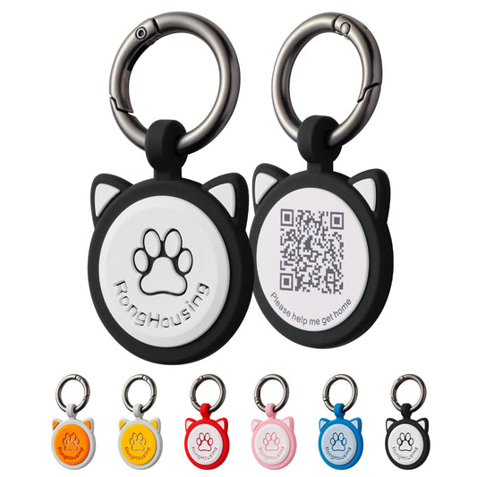 Dog Tag for Pets - Dog Tags Engraved for Pets Personalized. Custom Dog Tag. Custom Cat Tag. QR Code Dog ID Tag. Silent Silicone Dog ID Tags. Personalized Dog Collar Tag. (Black)