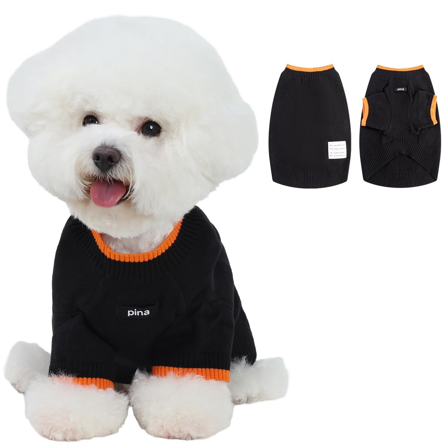 PINA Dog Sweater Knitted Dog Sweater with Two-Legs Sleeves Dog Pullover Sweater Classic Warm Windproof Puppy Sweater Winter Clothes for Small Medium Large Dogs