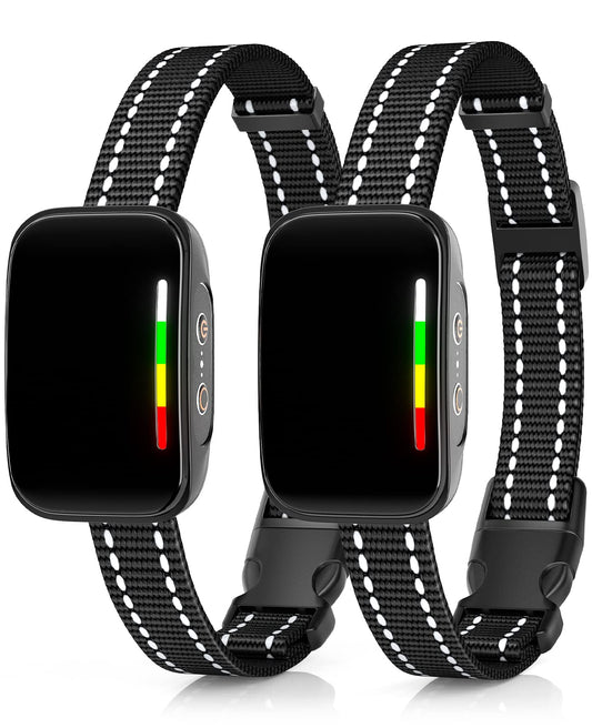 2 Pack Rechargeable Dog Bark Collar for Large Medium Small Dogs Training Collar for Dogs with 4 Adjustable Sensitivity Dog Barking Control Devices Dog Shock Collar with Beep Vibration