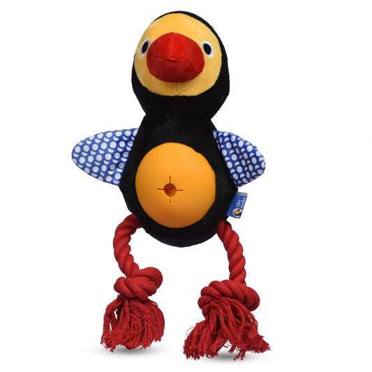 The Dodo Treat Dispensing Toy for Dogs with Rope Legs for Chewing Treat Hide Enrichment Toy; Treat Dispenser Dog Toy; Dodo Bird Dog Toy