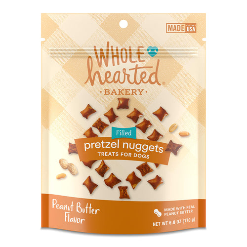 WholeHearted Peanut Butter Flavor Pretzel Nuggets Treats for Dogs 6 oz.