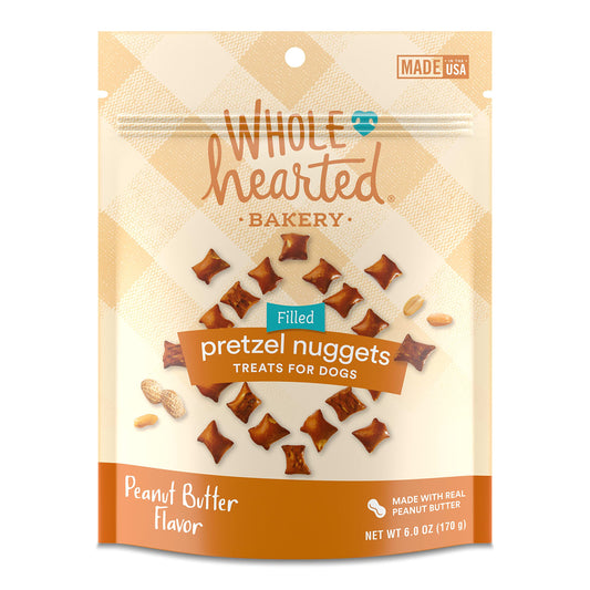 WholeHearted Peanut Butter Flavor Pretzel Nuggets Treats for Dogs 6 oz.