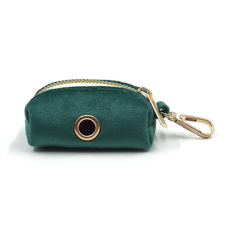 Green Velvet Dog Collar and Leash Set