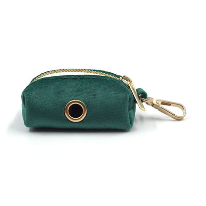 Green Velvet Dog Collar and Leash Set