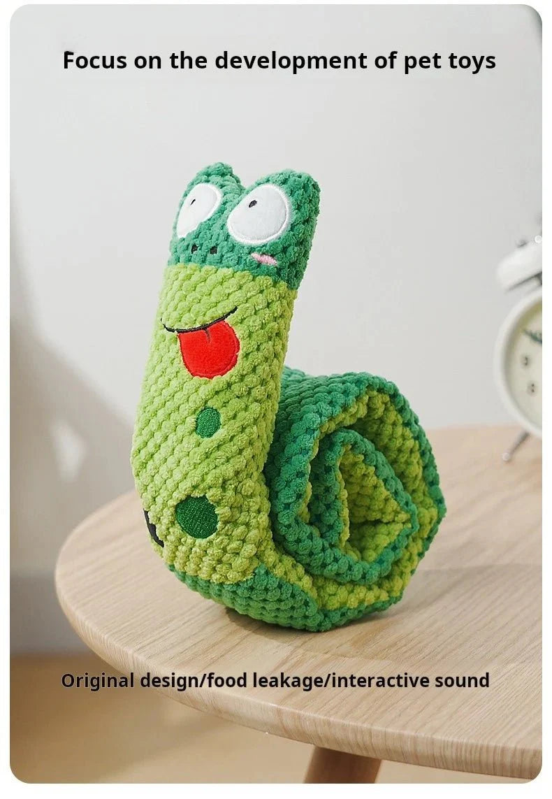 Interactive Snail Dog Puzzle Feeder | Hide Treats and Squeak Toy