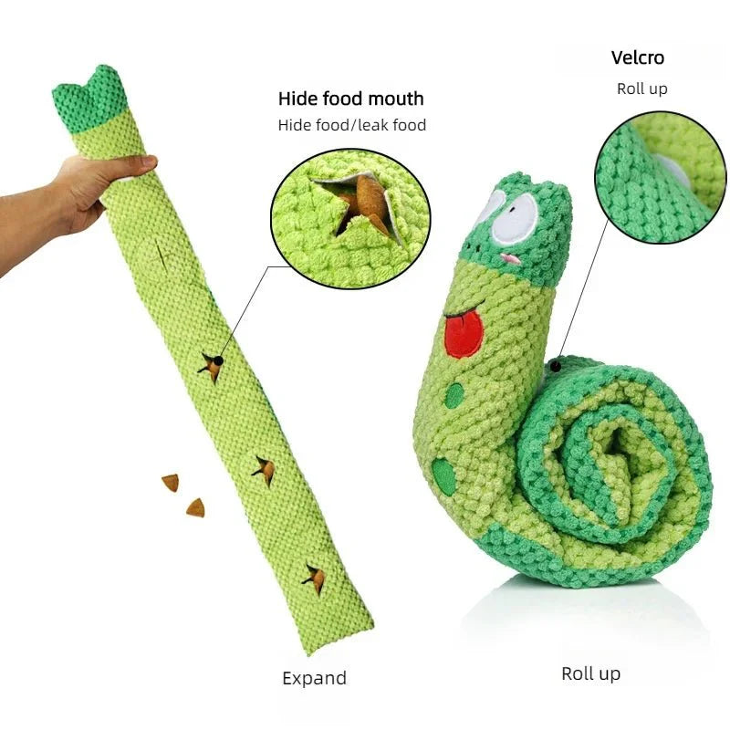 Interactive Snail Dog Puzzle Feeder | Hide Treats and Squeak Toy
