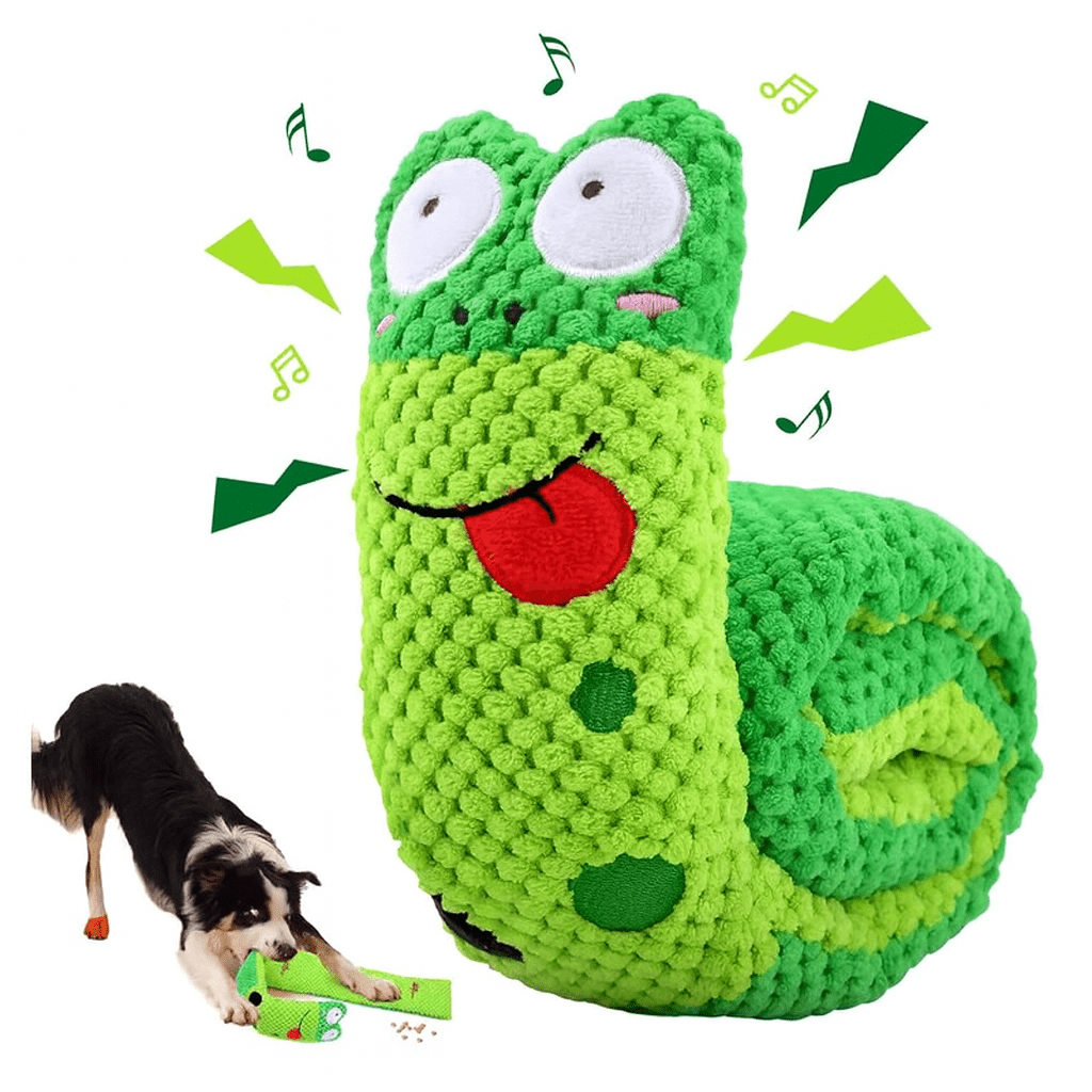 Interactive Snail Dog Puzzle Feeder | Hide Treats and Squeak Toy