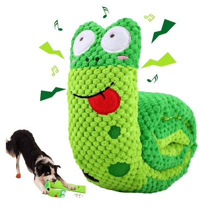 Interactive Snail Dog Puzzle Feeder | Hide Treats and Squeak Toy