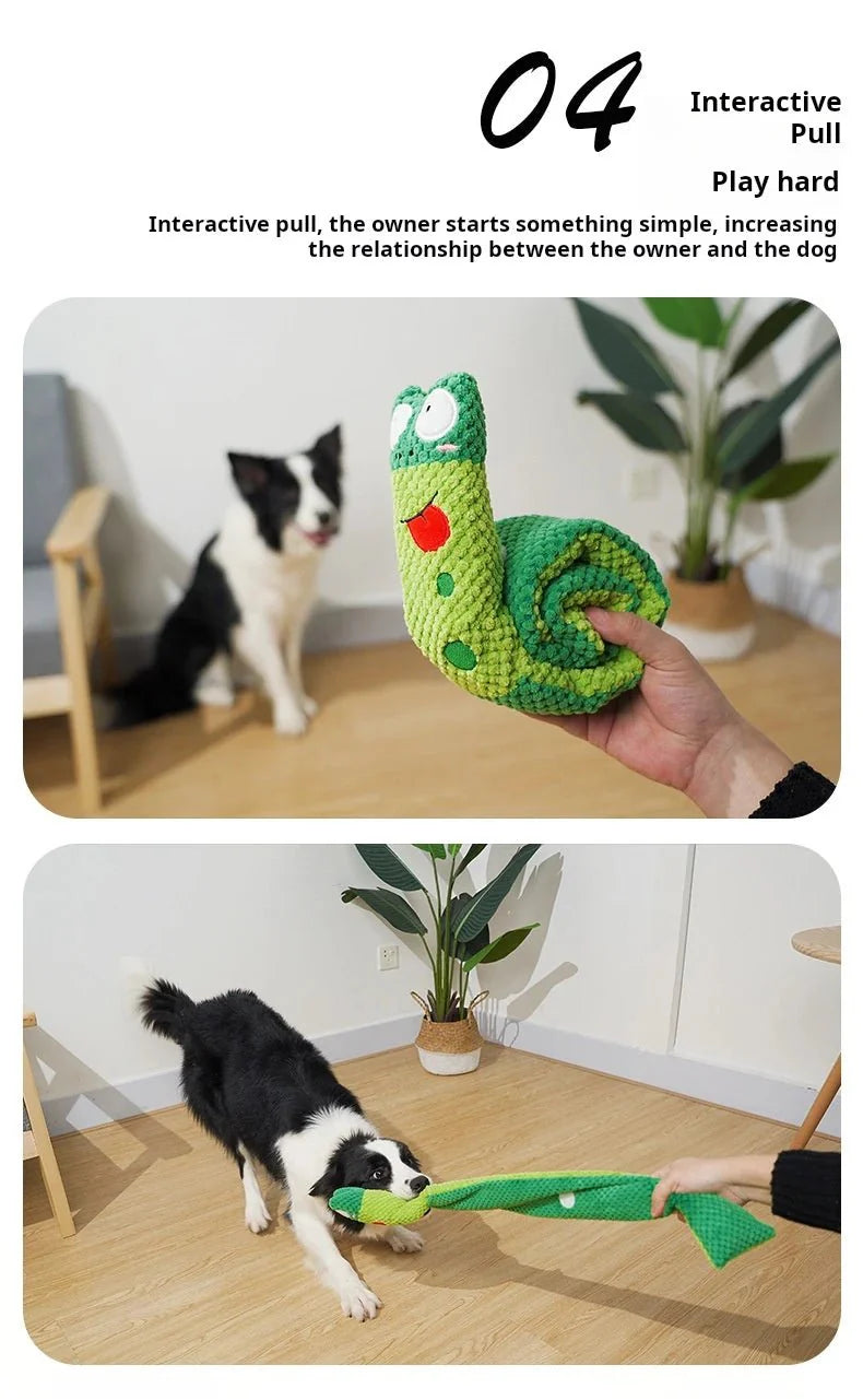 Interactive Snail Dog Puzzle Feeder | Hide Treats and Squeak Toy