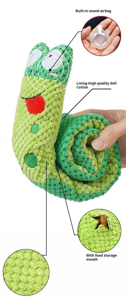 Interactive Snail Dog Puzzle Feeder | Hide Treats and Squeak Toy