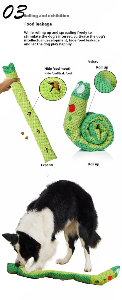 Interactive Snail Dog Puzzle Feeder | Hide Treats and Squeak Toy