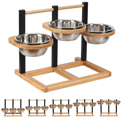 handrong Raised Dog Bowl5 Heights Adjustable Dog Food BowlElevated Dog Bowls for Large DogsDog Food and Water Bowl SetDog Feeding Station for Small Medium Large Dogs
