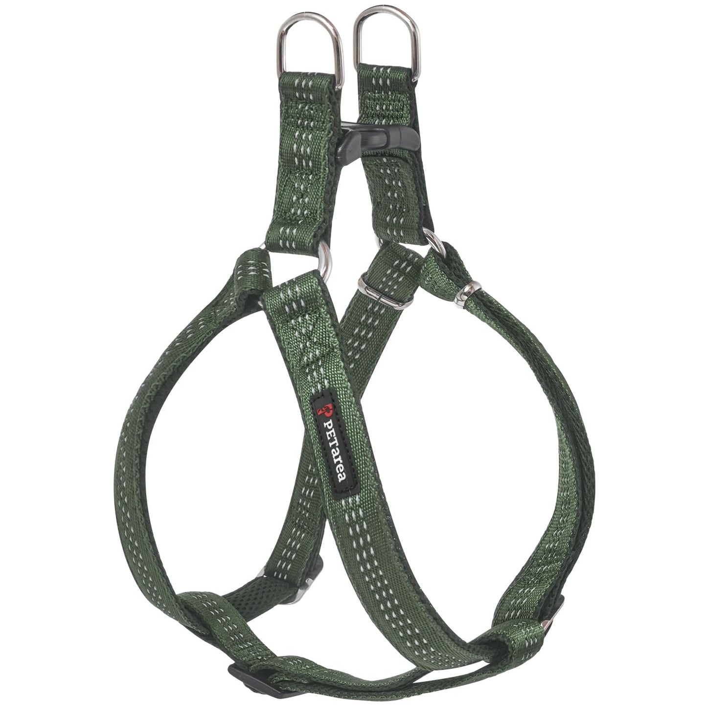 Petarea Step in Dog Harness Reflective Adjustable Vest Harness for Small Medium and Large Breed Dogs No Pull Dog Harness Walking Training Control Harnesses (Green Extra Large)
