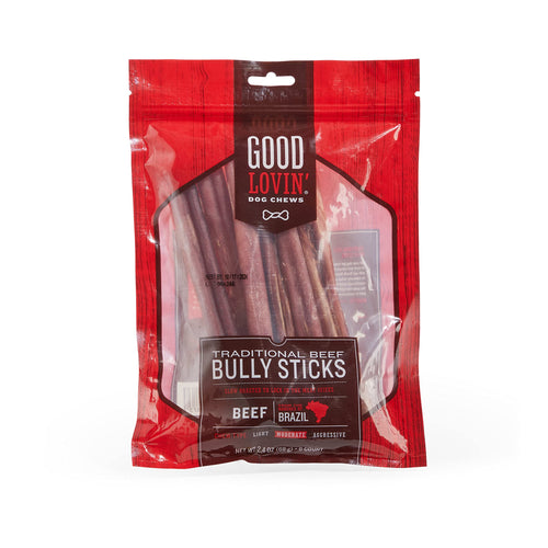Good Lovin Traditional Beef Bully Stick Dog Chew 2.4 oz. Count of 6