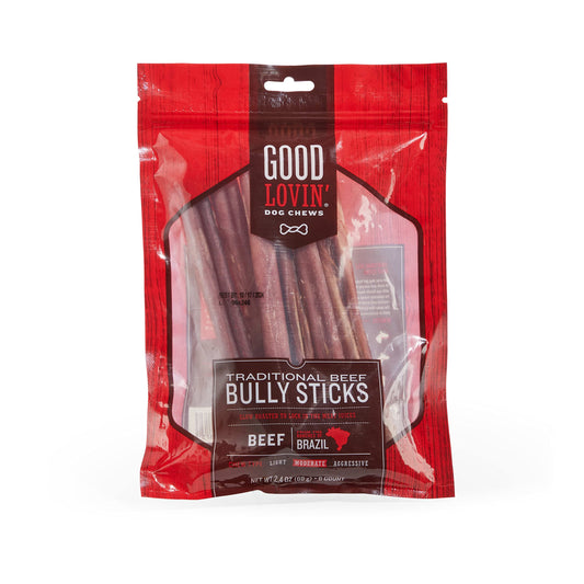 Good Lovin Traditional Beef Bully Stick Dog Chew 2.4 oz. Count of 6