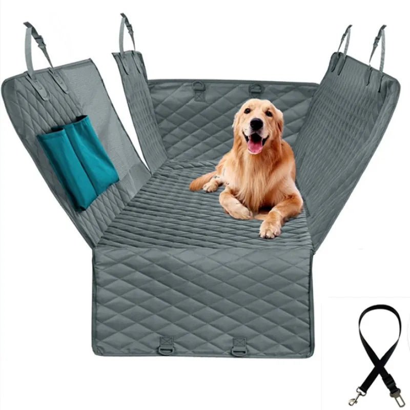 Grey Waterproof Quilted Dog Car Mat